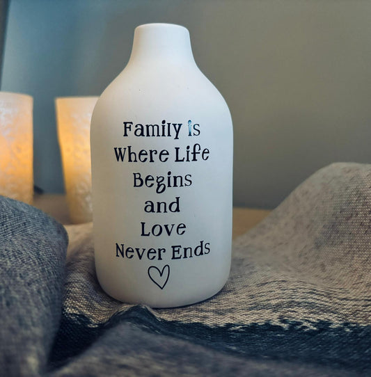 'Family' Large Milk Bottle Ceramic Vase