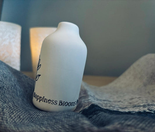 'Happiness' Small Milk Bottle Ceramic Vase